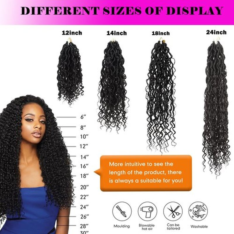 PURSHINE 6Packs Goddess Faux Locs Crochet Hair 14Inch Pre Looped for Women Girls Kids,River Locs Crochet Hair（Auburn_T30）