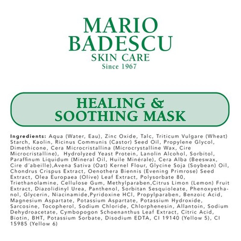 Mario Badescu Healing & Soothing Mask - Creamy and Comforting Facial Mask with Kaolin Clay, Niacinamide, and Zinc Oxide - Restores Balance and Alleviates Dryness - Ideal for Oily or Problem Skin