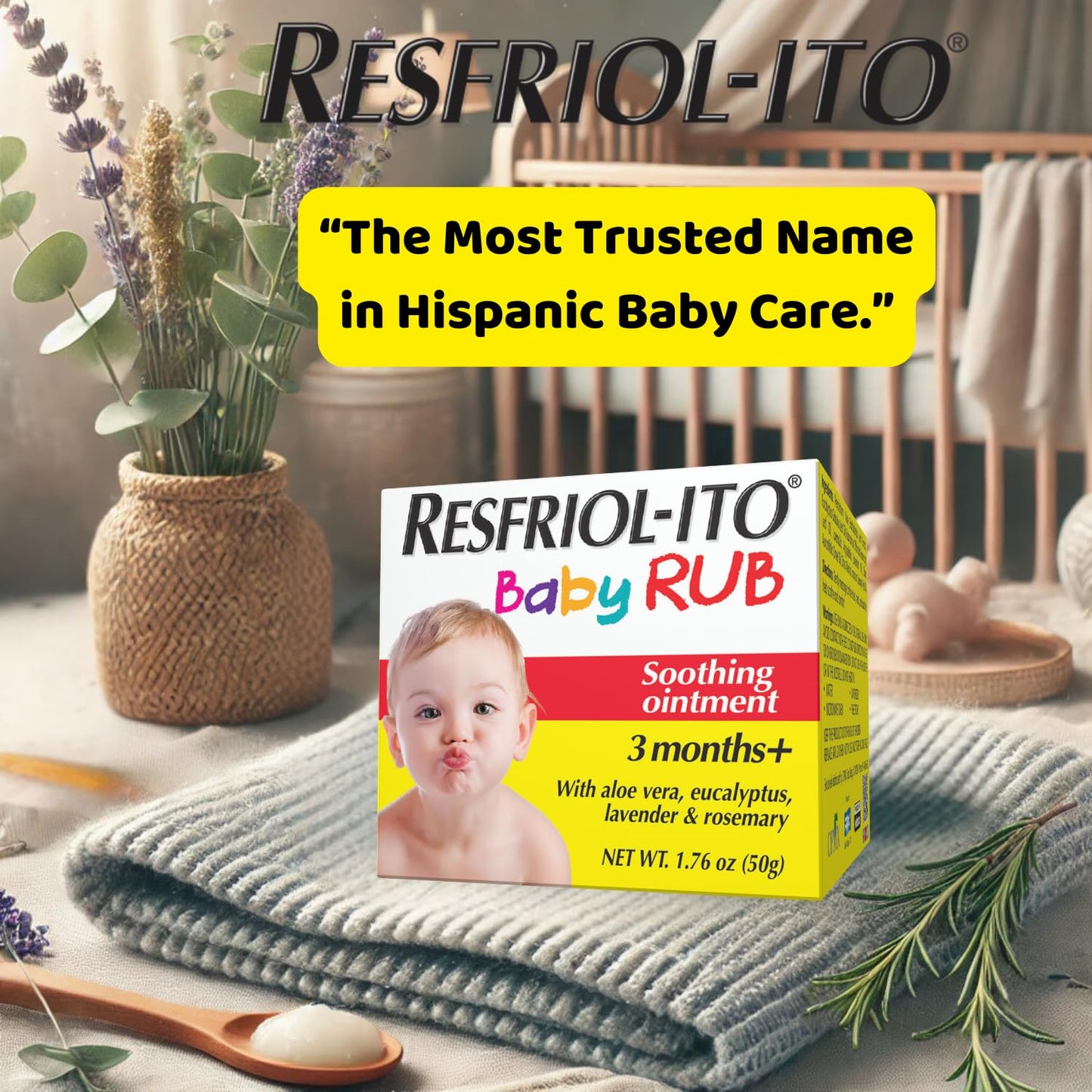 Resfriol-ito Baby Rub - Gentle, Soothing Chest Ointment Balm for Babies 3 months or older 1.76 Oz