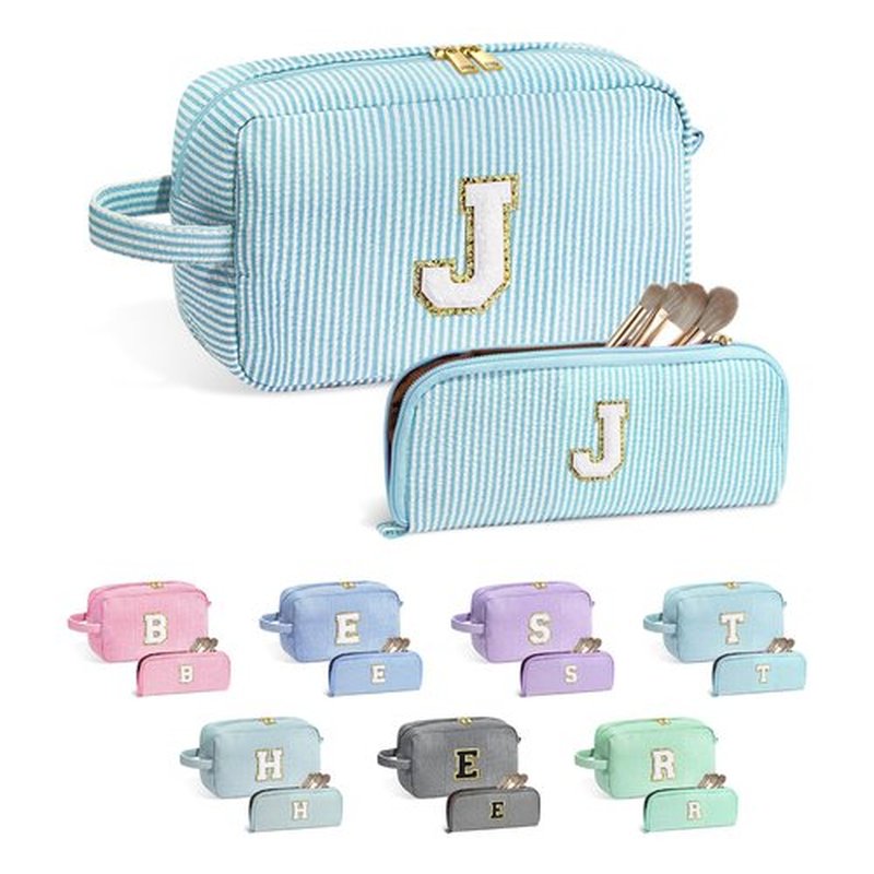 YOOLIFE Birthday Gifts for Women Her - 20th 30th 40th 50th 60th Birthday Gifts for Women, Personalized Birthday Gifts for Women Her Mom Best Friend Sister Teacher, Monogram Initial Makeup Bag J