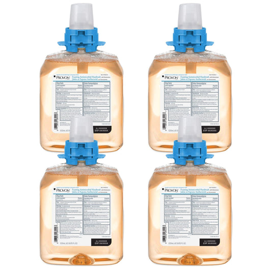 Provon Foaming Antimicrobial Handwash, Moisturizers, Light Fruit Fragrance, 1250 mL Refill for FMX-12 Push-Style Dispenser, Pack of 4