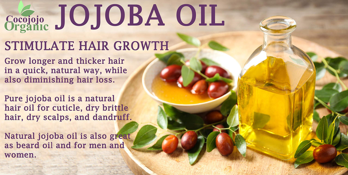 Dr Joe Lab Jojoba Oil 4 oz Pure Natural Cold Pressed Unrefined Extra Virgin - for Hair Skin Body Nail and Beard - Moisturizes, Soothes, Hydrates, & Nourishes