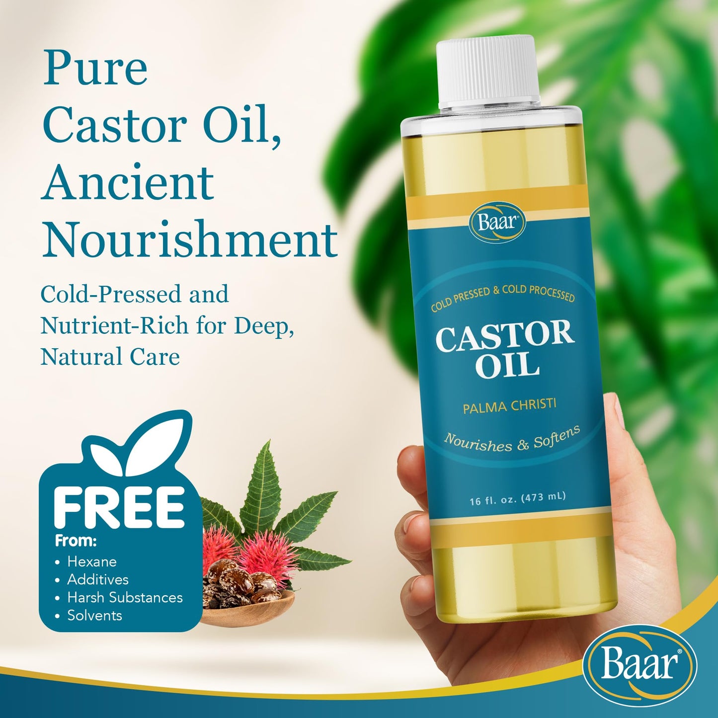 Baar Cold-Pressed Castor Oil, 16 fl oz
