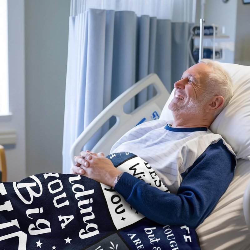 Get Well Gifts for Men | Surgery Recovery Blanket 60”x50” - Inspirational & Encouraging Design