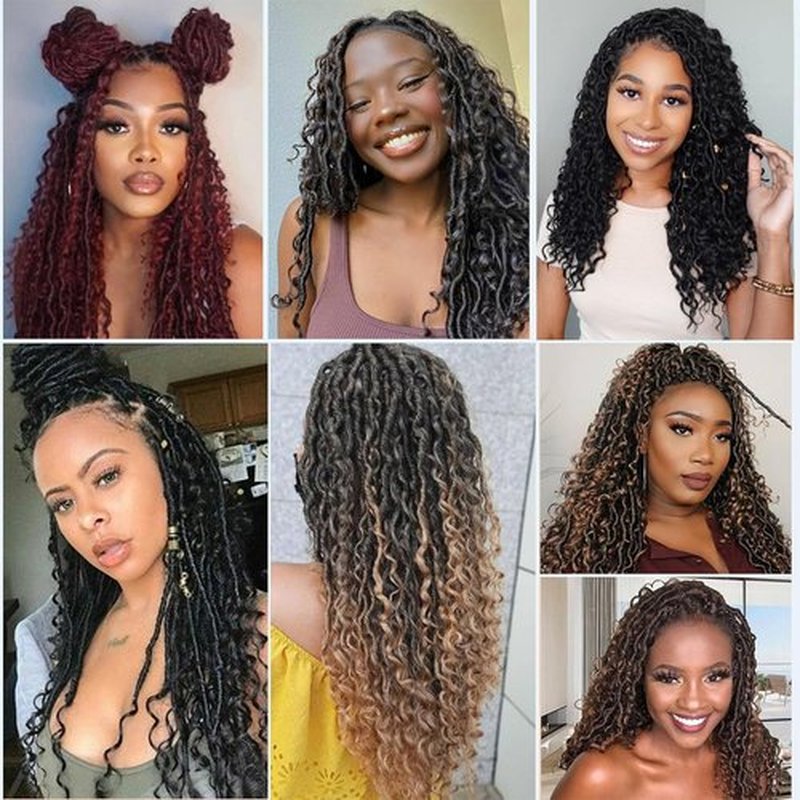 Goddess Locs Crochet Hair For Black Women 10 Inch 8 Packs Faux Locs Crochet Hair Crochet Locs Crochet Hair Pre Looped Crochet Locs River Locs With Curly Ends (1B#)