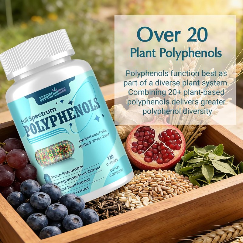 Polyphenols Supplement 1500mg - Full Spectrum Antioxidant Complex with Resveratrol & Green Tea | 120 Count
