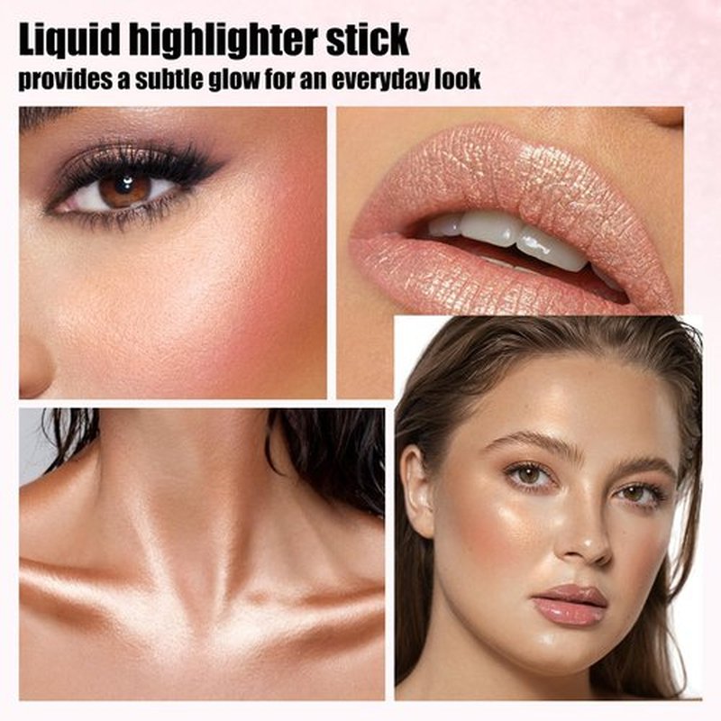 Boobeen Liquid Highlighter Makeup, Shimmer Cream Liquid Illuminator Contour for Face and Body, Smooth Glow Natural Looking Waterproof Liquid Highlight Brightening Make Up