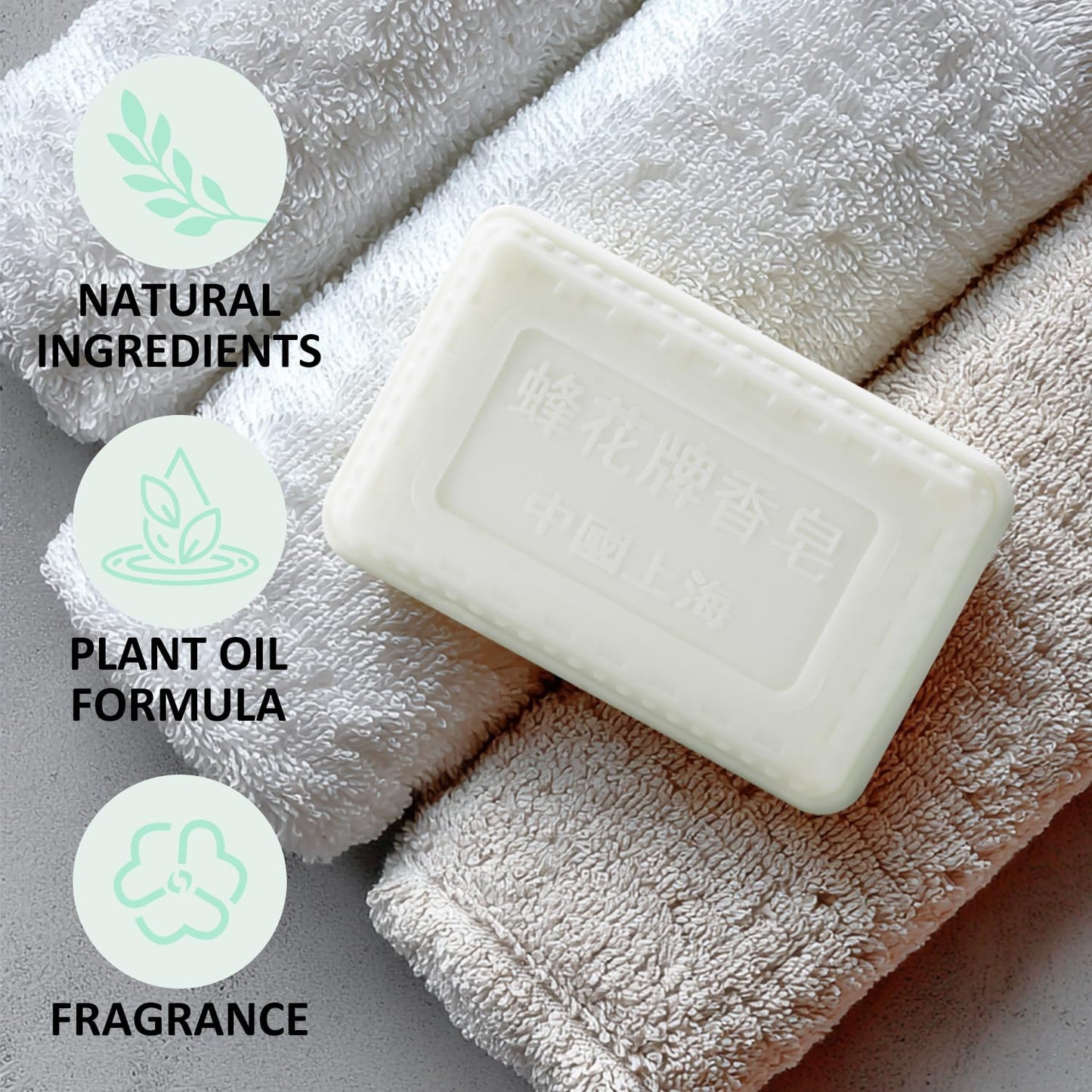 Bee & Flower Soap Bar Jasmine Soap Moisturizing Bath Bar Soaps Nourishes Your Skin 4.4 oz(Pack of 4)