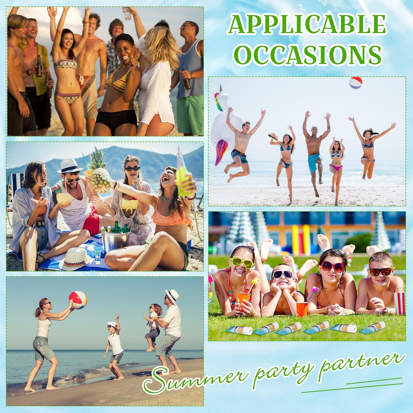 Dansib 6 Pcs Mini Aloe Vera Gel Bulk for Summer Vacation Party 1oz Travel Size Soothing Moisture Aloe Gel Bulk for Thank You Gifts Summer Party Supplies
