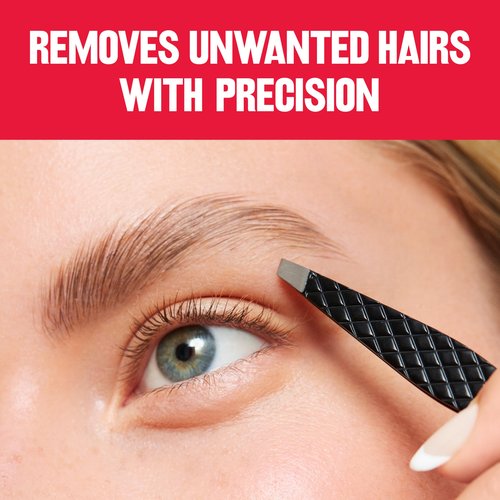 Revlon Expert Slant Tip Hair Removal Tweezers, High Precision, Holiday Gifts, Stocking Stuffer Gifts, Stainless Steel, 1 Count