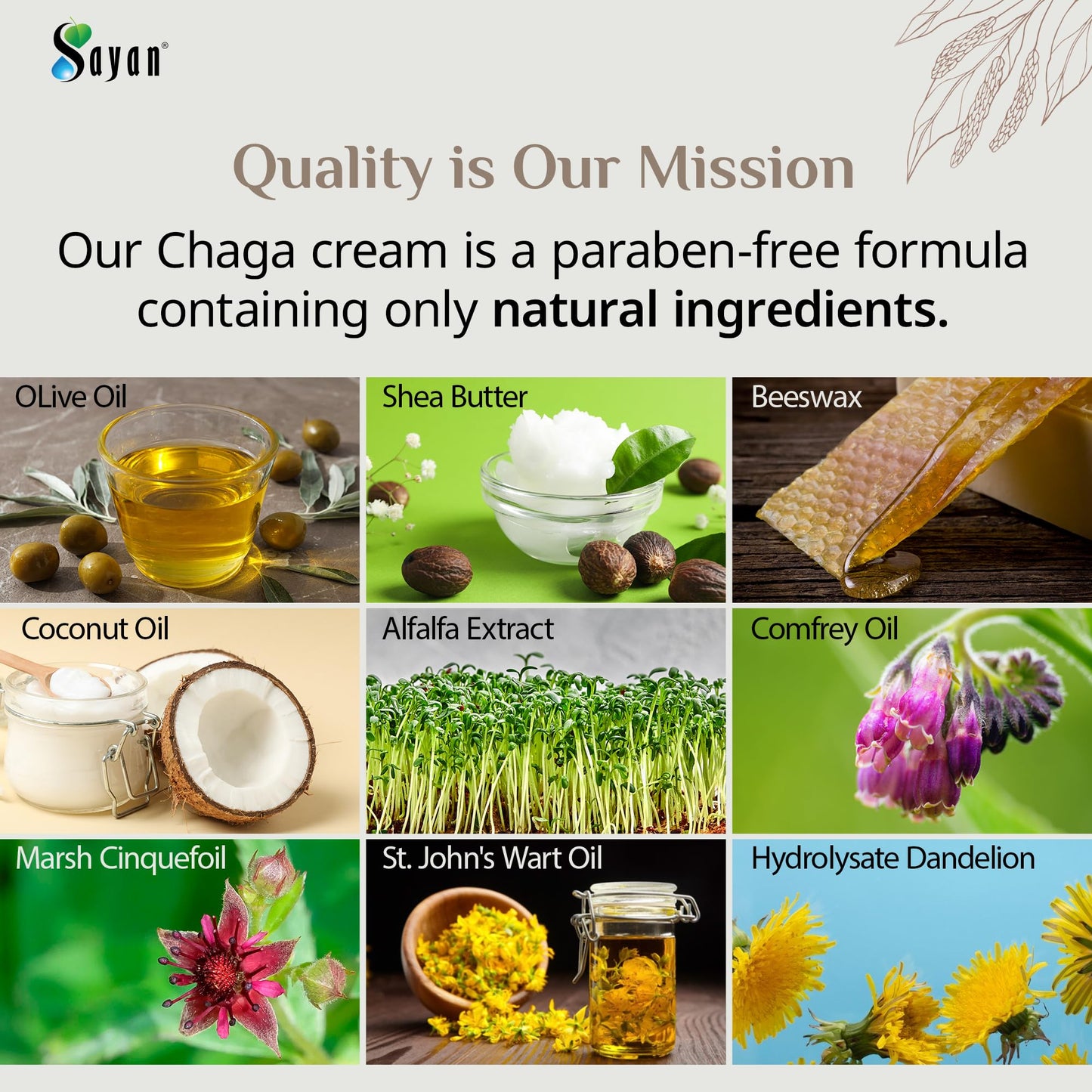 Sayan Siberian Chaga Mushroom Extract Body Cream 1.8 Oz – Luxurious Lotion Rich in Antioxidants, Melanin, Vitamins E and A, Natural Shea Butter, Beeswax, and Coconut Oil – No Added Fillers