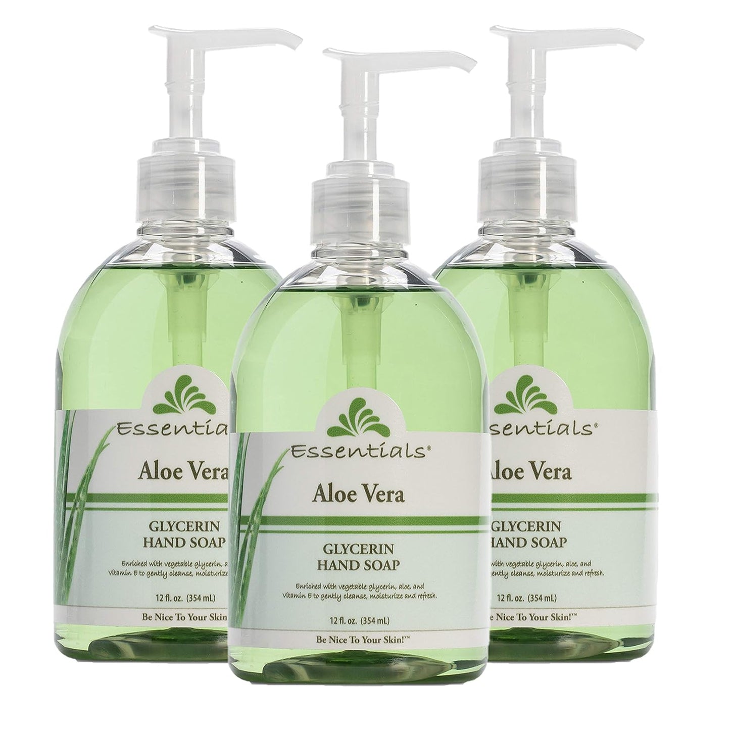 Glycerin Liquid Hand Soap with Aloe Vera - 12 oz, Pack of 3 | Moisturizing & Gentle