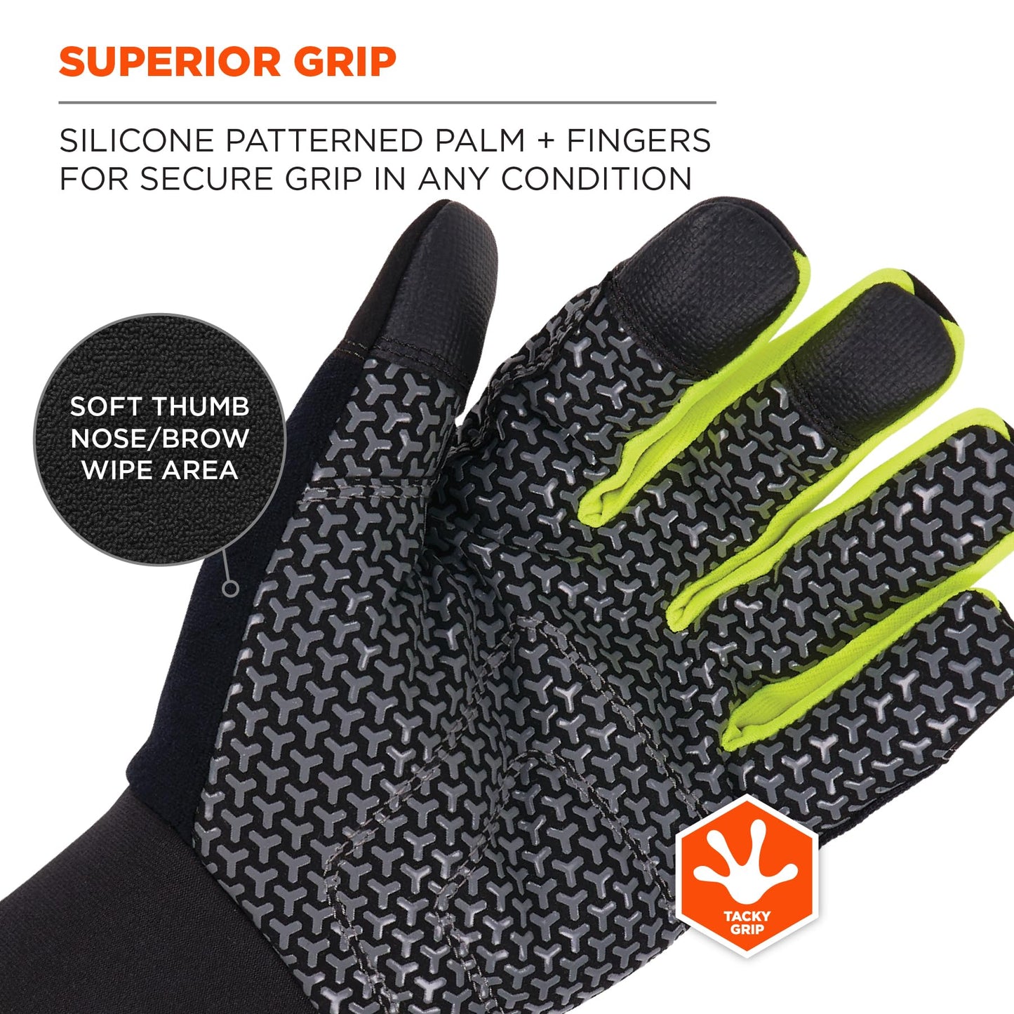 Ergodyne ProFlex 850 Insulated Freezer Gloves, Grip Palm, Touch Screen Capable, Cold Storage Work