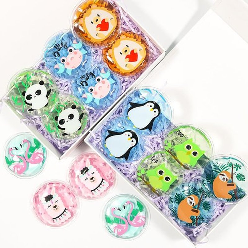 Gel Ice Pack Reusable, Cooling Eye Pads and Patches, Hot and Cold Eye Pads - Soothing, Revitalizing, Puffiness, Refresh, Relieves Stress, Relax, Relieves Puffiness and Tension(2 Crabs+2 Pandas)