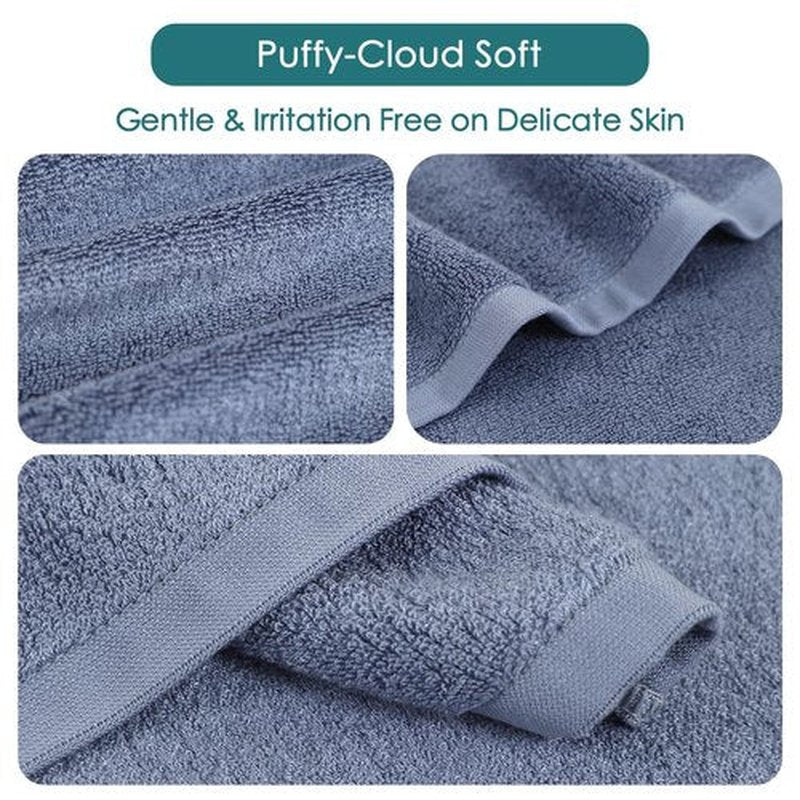 JEFFSUN Wash Cloths 6 Pack, Reusable Makeup Remover Cloths, Super Soft and Gentle Face Towel for Sensitive Skin, 10x10 inch Small Face Washcloths, Easy to Rinse Denim Blue Facial Cleansing Cloths