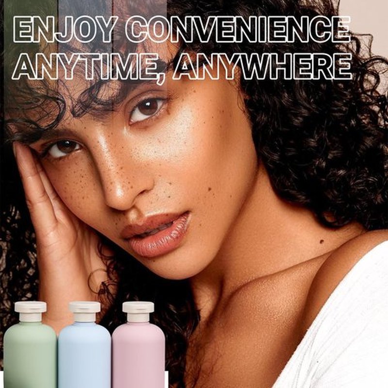 ASEVAT 6.7 oz Plastic Empty Squeeze Bottles for Shampoo, Travel Containers for Toiletries Leak Proof, Plastic Bottles with Caps, Shampoo Bottles Refillable for Lotion, Cream and Liquids (3 Pcs