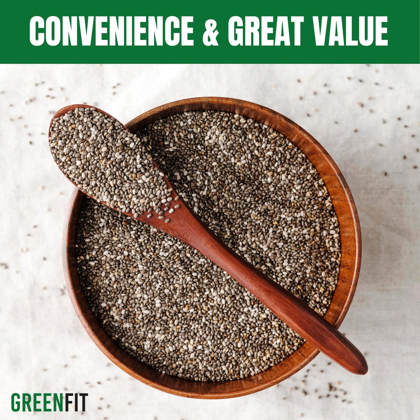 Greenfit Premium Bulk Chia Seeds (25Lbs Bag) | A+ Grade Chia | Nutrient-Packed Superfood | Non-GMO | Gluten-Free Chia Seeds Bulk | Vegan