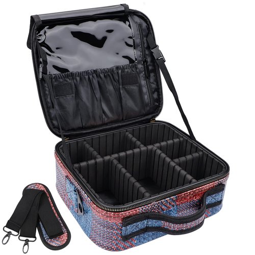 JOURMON Travel Makeup Bag Train Case Cosmetic Case Organizer Portable Artist Storage Bag with Adjustable Dividers for Cosmetics Makeup Brushes Toiletry Jewelry Digital Accessories(Fuchsia,S)