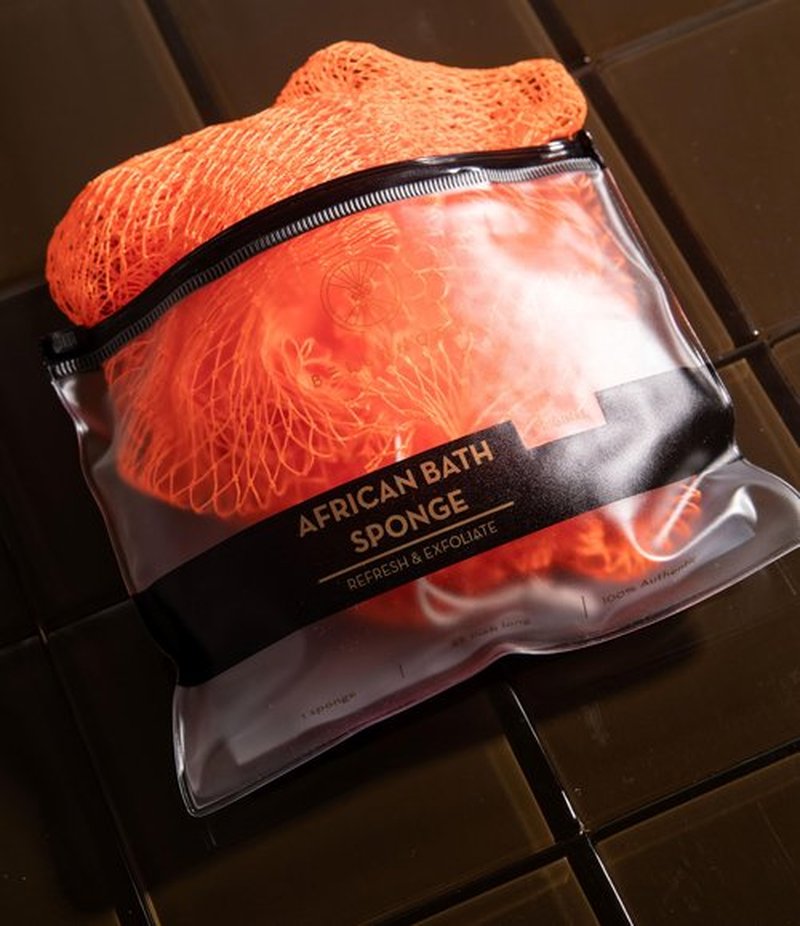 Bellanomi African Exfoliating Net Sponge Authentic Ethically Sourced from Nigeria 45 inch Long (Orange)