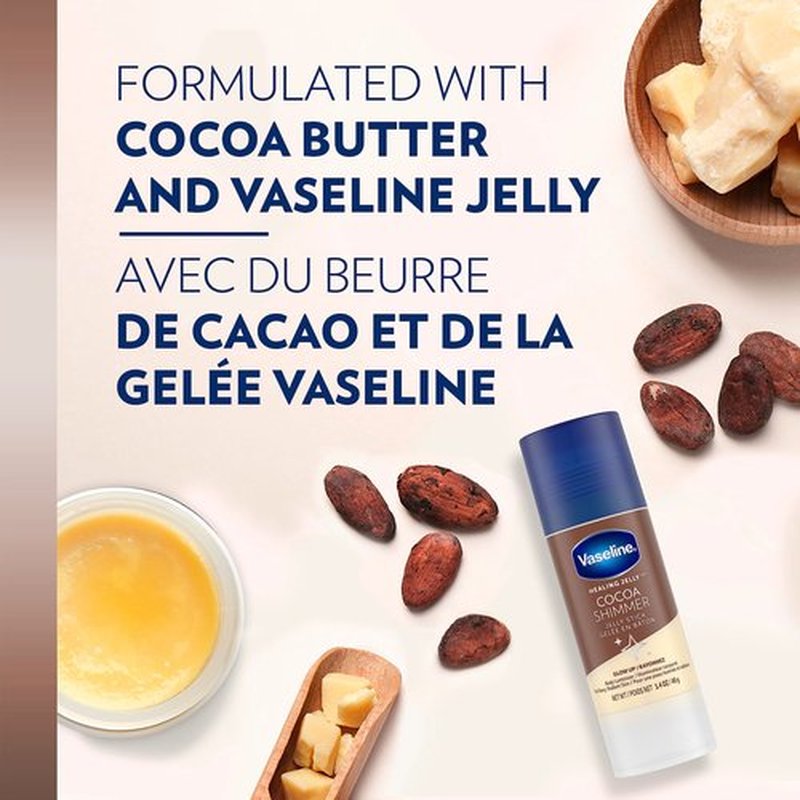 Unilever Vaseline Cocoa Shimmer Jelly Stick GLOW UP Body Luminizer For Dewy Radiant Skin 1.4 oz - 3 Count