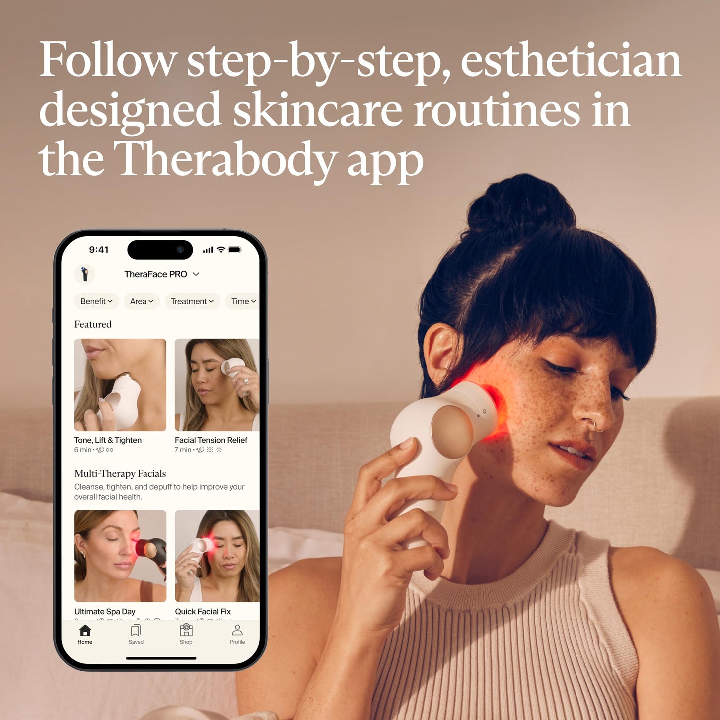 TheraFace Therabody TheraFace PRO - Microcurrent Facial Device, 8-in-1 Compact Face Massager&Facial Sculpting Tool with Light Therapy for Skin Tightening, Anti Wrinkle, Anti Aging & Skin Care (Black)