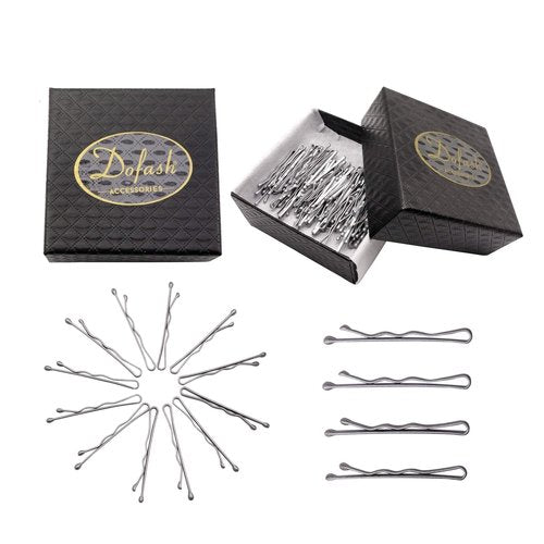 Dofash Silver Bobby Pins Hair Pins Steel Hair Clips 3.5Cm/1.38" Hair Accessories For Women 100PCS （Silver）