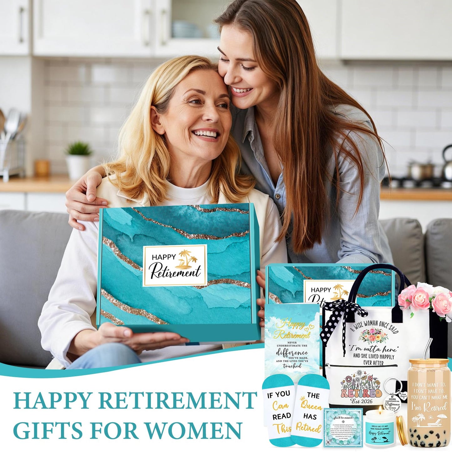 Retirement Gifts for Women 2026 Cool Retired Gifts for Women Blue Funny The Queen Has Retired Gift Basket for Woman Unique Happy Retirement Decorations for Teacher Coworker Nurse Mom Boss Female Her