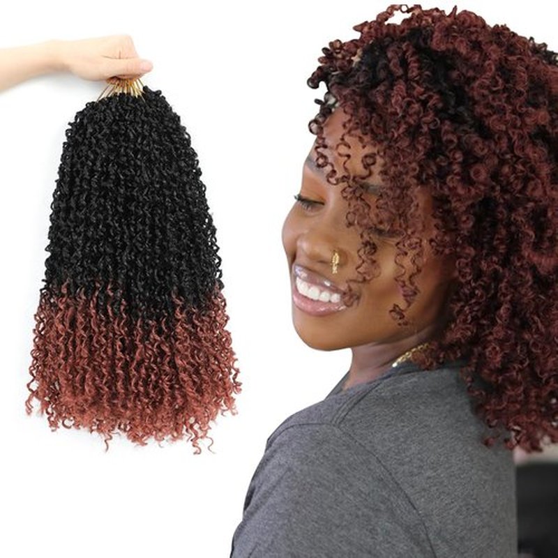 Passion Twsit Hair 12 Inch - 1B/350 Yankee Twist Crochet Hair 10Packs Passion Twist Braiding Hair Prelooped Mini Spring Twist Crochet Hair for Black Women(12 Inch,1B/350)