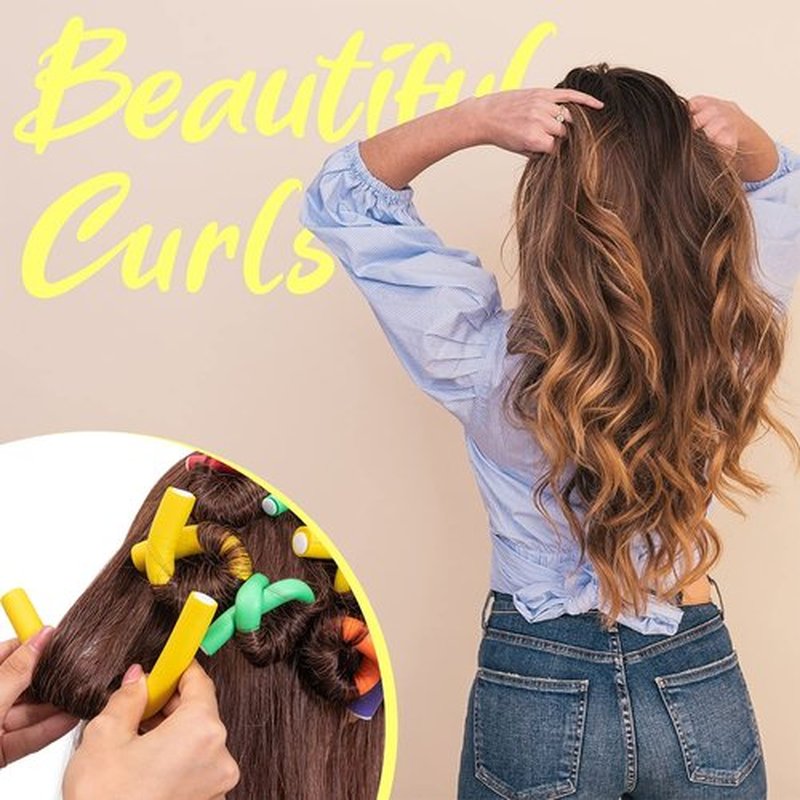 xnicx 42 pcs 7" Flexi Rods,Hair Curlers Rollers Flexible Curling Rods,Heatless Bendy Foam Hair Curls for Long,Medium,Short Hair to Sleep in,with Hair Dryer Bonnet for Quick Shaping(Silvery)