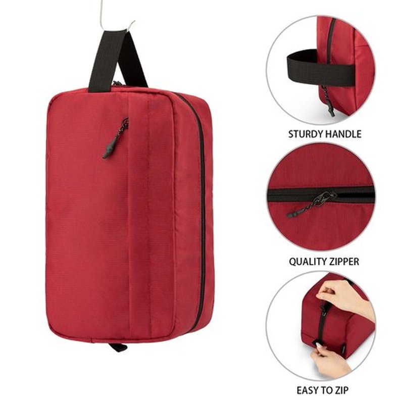 Vorspack Toiletry Bag Hanging Dopp Kit for Men Water Resistant Shaving Bag with Large Capacity for Travel - Maroon