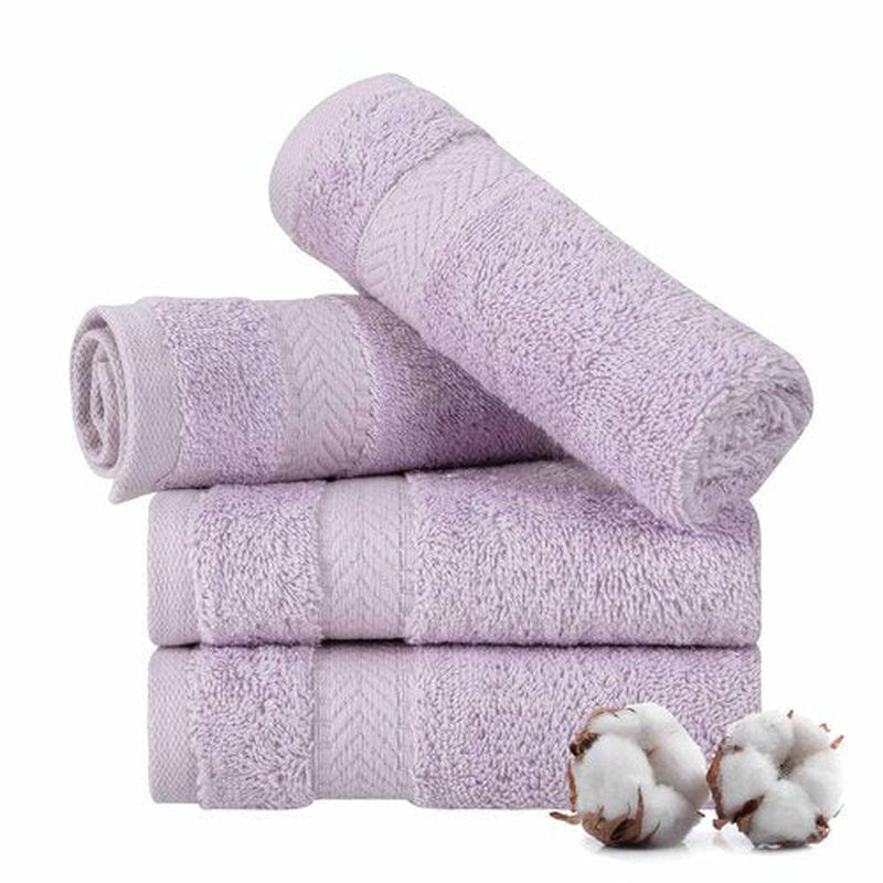 TEXTILOM Washcloths for Body and Face – Hotel and Spa Quality & Soft & Absorbent & Quick Dry Wash Cloths for Your Body – 100% Turkish Cotton Wash Clothes Towel Set of 4 (13 x 13 inches) - Lilac