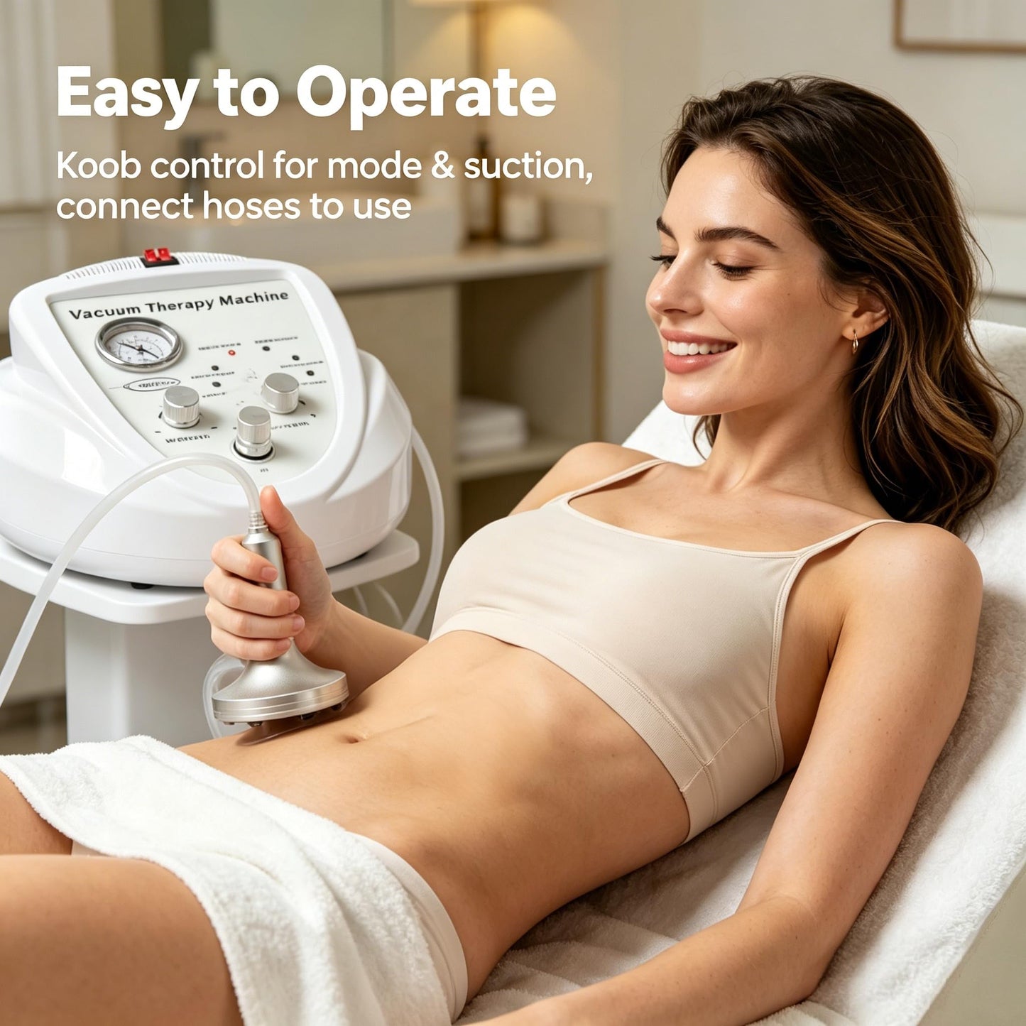 SHZICMY Body Massage Cupping Machine Vacuum Therapy Massage Body Shaping Skin Rejuvenation Machine with 24 Cups and 3 Heads for Salon SPA, Back, Face
