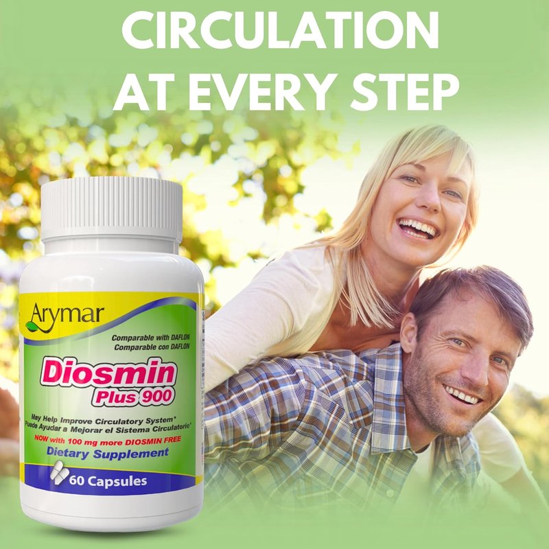 Diosmin Plus 900 - Circulatory System Support Supplement | 60 Capsules for Enhanced Vascular Health