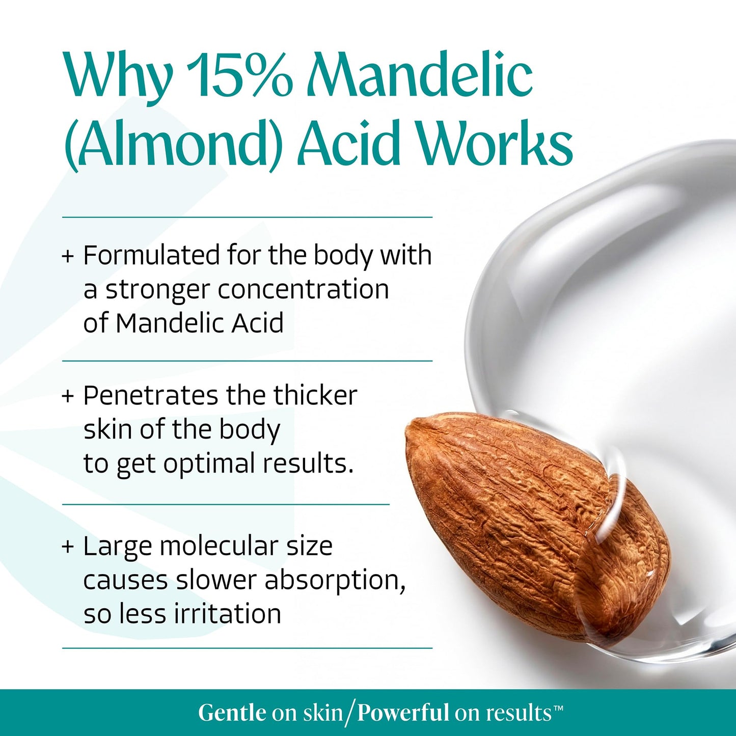 Almond Clear Level 2 Serum | Mandelic Acid Body Serum for Acne, Folliculitis, Aging Skin, Ingrown Hairs, Dark Spots on Face, Chest, Butt, Back, Thighs, Arms | 4 oz