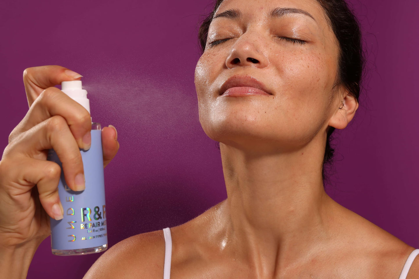 Undefined R&R Repair Mist Hypochlorous Acid Spray to calm inflammation, improve texture, increase hydration and balance; travel friendly size 3.4oz