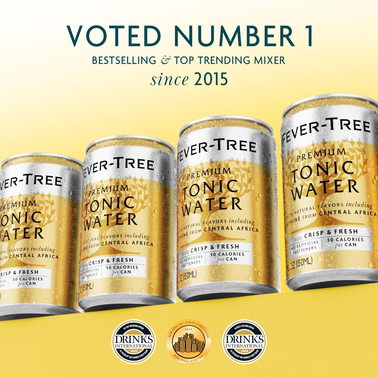 Fever-Tree Tonic Water – Premium Mixer for Cocktails and Mocktails, 24 x 5.1 Cans – Naturally Sourced, Non-GMO