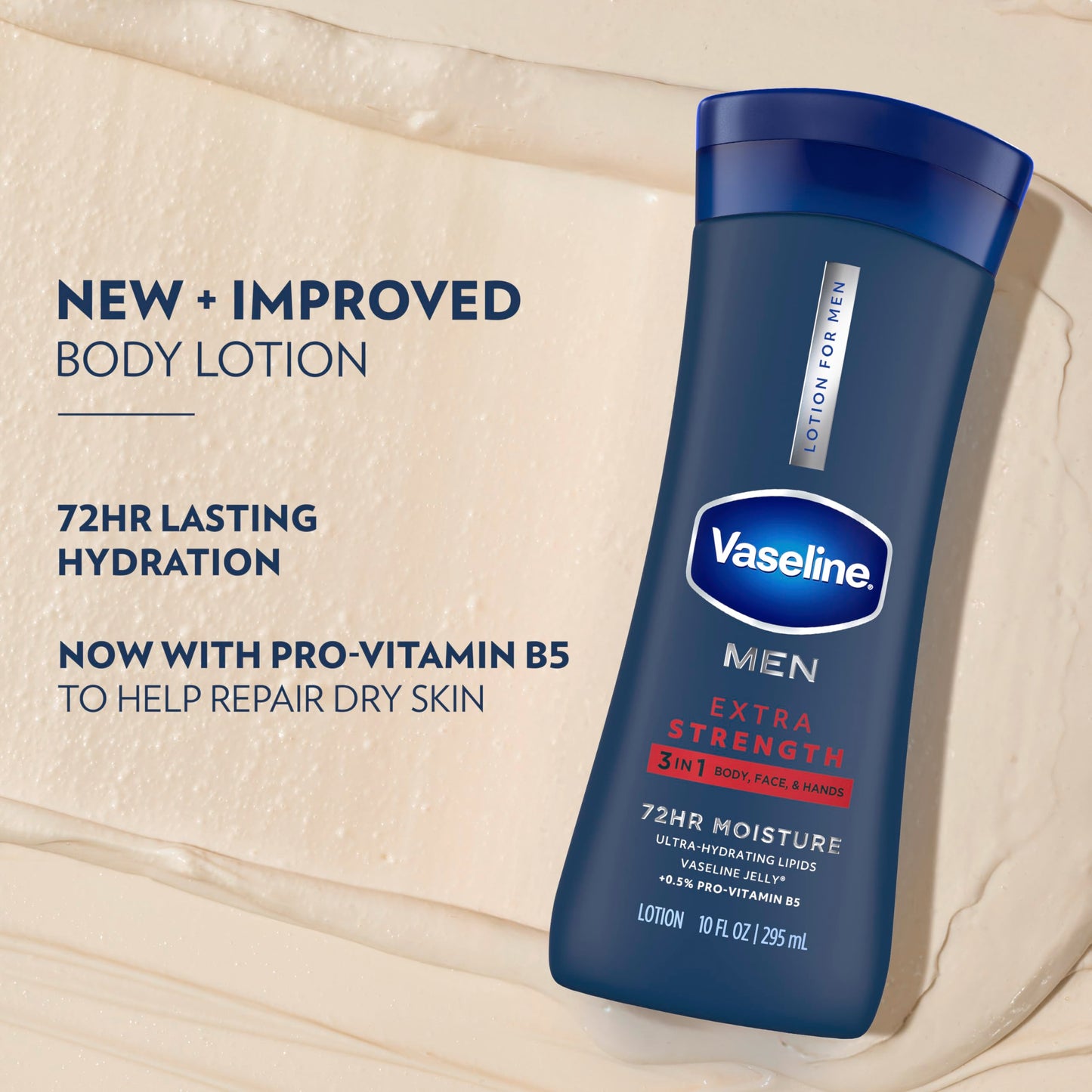 Vaseline Men Healing Moisture Hand and Body Lotion Extra Strength 10 oz