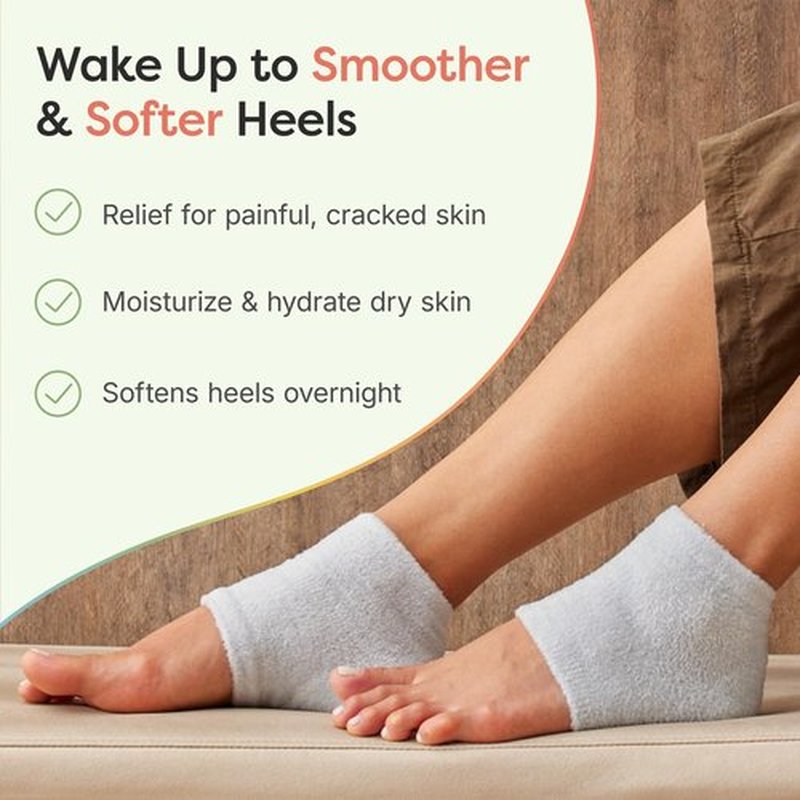 ZenToes Moisturizing Fuzzy Sleep Socks with Vitamin E, Olive Oil and Jojoba Seed Oil to Soften and Hydrate Dry Cracked Heels (Regular, Slate)2 Pair (Pack of 1)