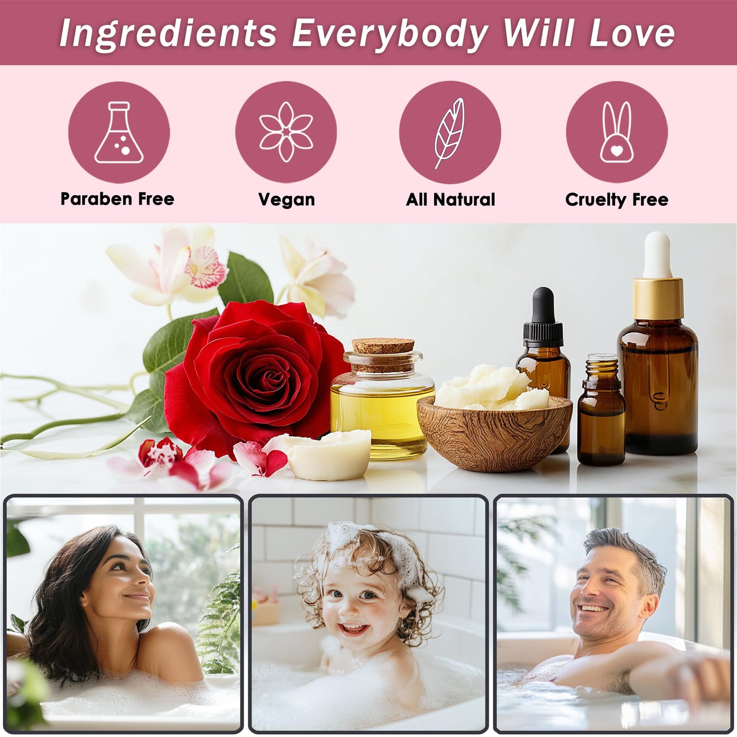 Aqua Elegante Full Spa Gift Set - 15 Piece Premium Bath Basket with Wash, Bubbles, Lotion, Salts, Body Scrub, Towel, Shower Puff, Bathbombs, Reusable Basket, Gifts for Women - Rose Oil & Orchid