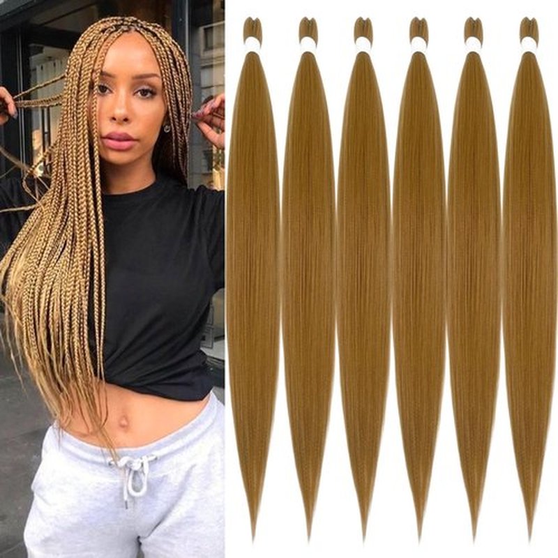 UPruyo Pre Stretched Braiding Hair Extensions for Braiding Color 27 Honey Blonde Braiding Hair Pre Stretched 26 inch 6 packs Knotless Synthetic Jumbo Hypoallergenic Braiding Hair Extensions