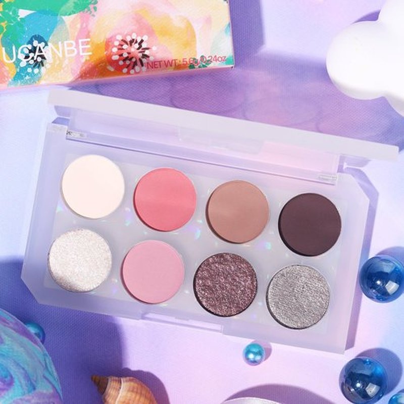 UCANBE 8 Colors Eyeshadow Makeup Palette, Nude Shimmer Matte Metallic Rose Taupe Neutral Eye Makeup Pallet, Natural High Pigmented Blendable Eyes Shadow Travel Size Kit