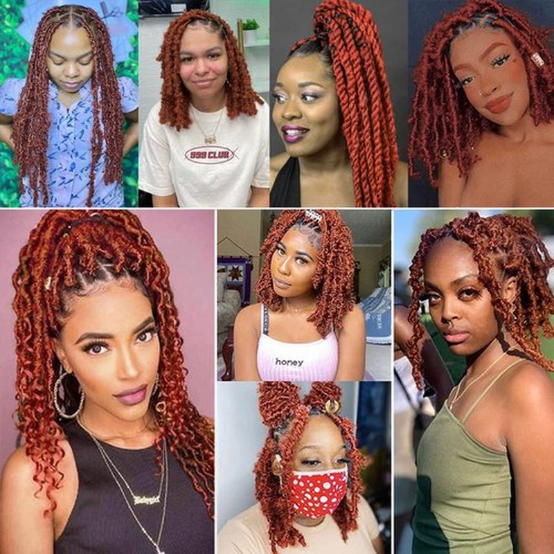 KYNLEY 350 Marley Hair 2 Packs Ginger Springy Afro Twist Hair 12 Inch Afro Spring Twist Hair Kinky Marley Twist Braiding Hair Wrapping Hair for Soft Locs