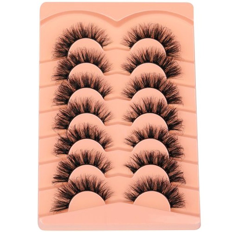 Mink Lashes Wispy False Eyelashes Fluffy D Curl Faux Mink Lashes 14mm Natural Look False Lashes Short Strips Lashes by Focipeysa