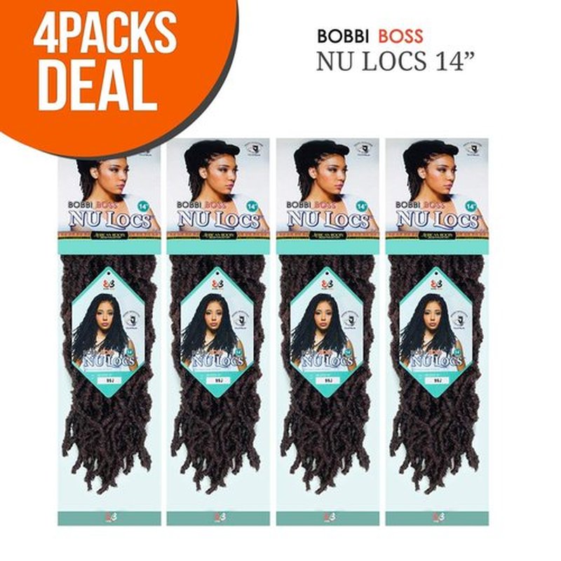 Bobbi Boss Synthetic Hair Crochet Braids African Roots Braid Collection Nu Locs 14" (4-PACK, 30)