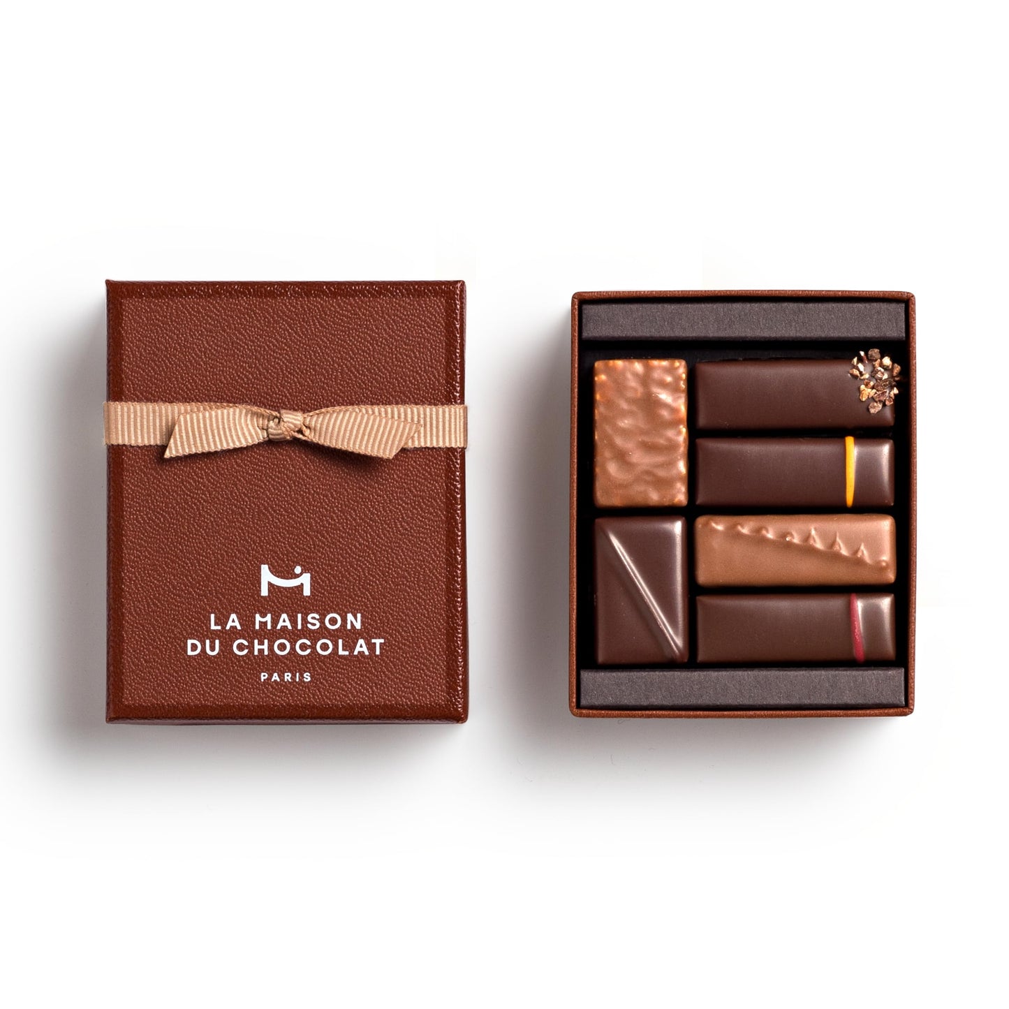 LA MAISON DU CHOCOLAT Gesture Gift Box, Gourmet Dark And Milk French Chocolate Gift Box (6 Pieces)