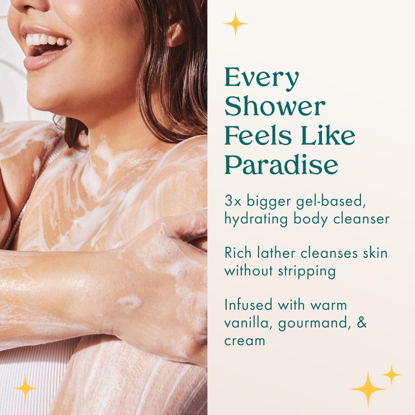 Kopari Jumbo Tahitian Vanilla Hydrating Body Wash | 25 oz Gel-Based Body Cleanser with Coconut Water, Aloe & Sea Kelp | Rich Lather, Signature Coconut Milk Scent