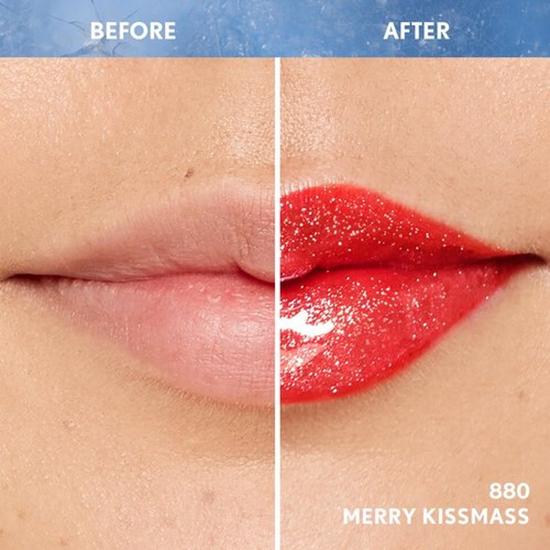 Covergirl Clean Fresh Yummy Gloss, 880 Merry Kissmass, Plumper Gloss, Shiny Gloss, Vegan Formula, Volumizing Lip Plumper, Easy to Apply, Minty Flavor, 0.33oz