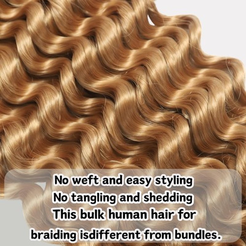 Deep Wave Bulk Hair For Braiding Hair 20inch 150g No Weft Wet And Wavy Quality Synthetic Hair Braiding Extensions For Boho Braids（2 Bundles/Pack 27#）