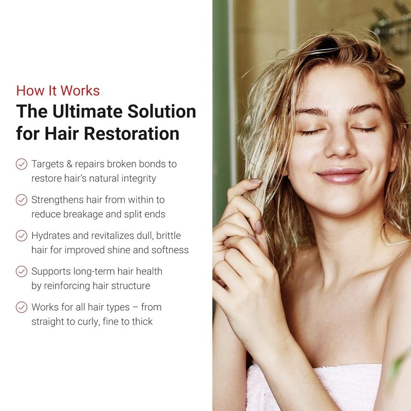 Repairing Hair Mask - Restorative Bonding Treatment with Bioactive Peptides, Keratin, Plant Collagen & Shea Butter | Deep Nourishment for All Hair Types