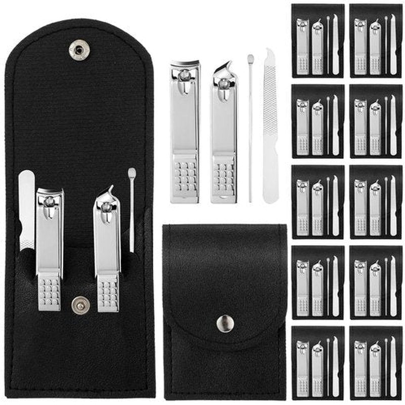 Geosar 12 Sets Manicure Set Nail Clippers Pedicure Kit Stainless Steel Professional Pedicure Set Grooming Kits Nail Care Tools with Luxurious Travel Case for Nail Care(Black)